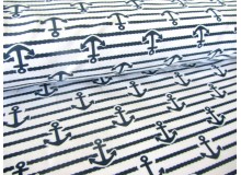 French Terry - Anker geflochten weiß